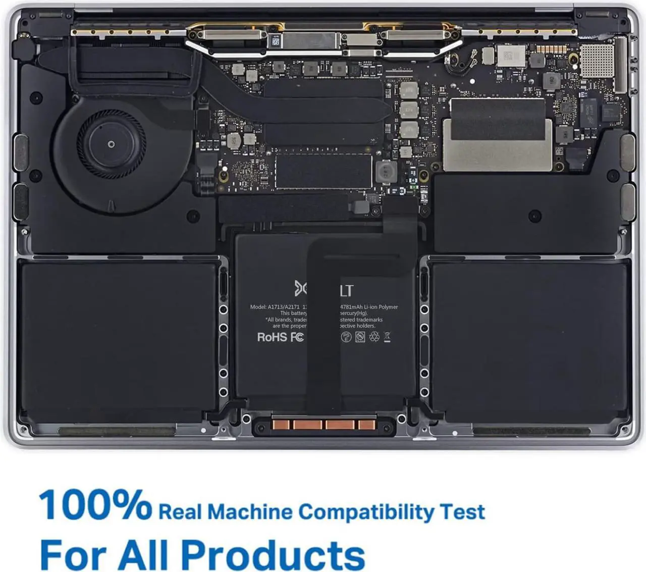 Alt view image 5 of 6 - CKE Replacement Laptop Battery Compatible with Apple MacBook Pro 13 inch A1708 (Late 2016 Mid 2017) Compatible with MacBook Pro 13 inch A2159 (2019) A2289 A2338 (2020) 58.2Wh 5103mAh fits A1713 A2171