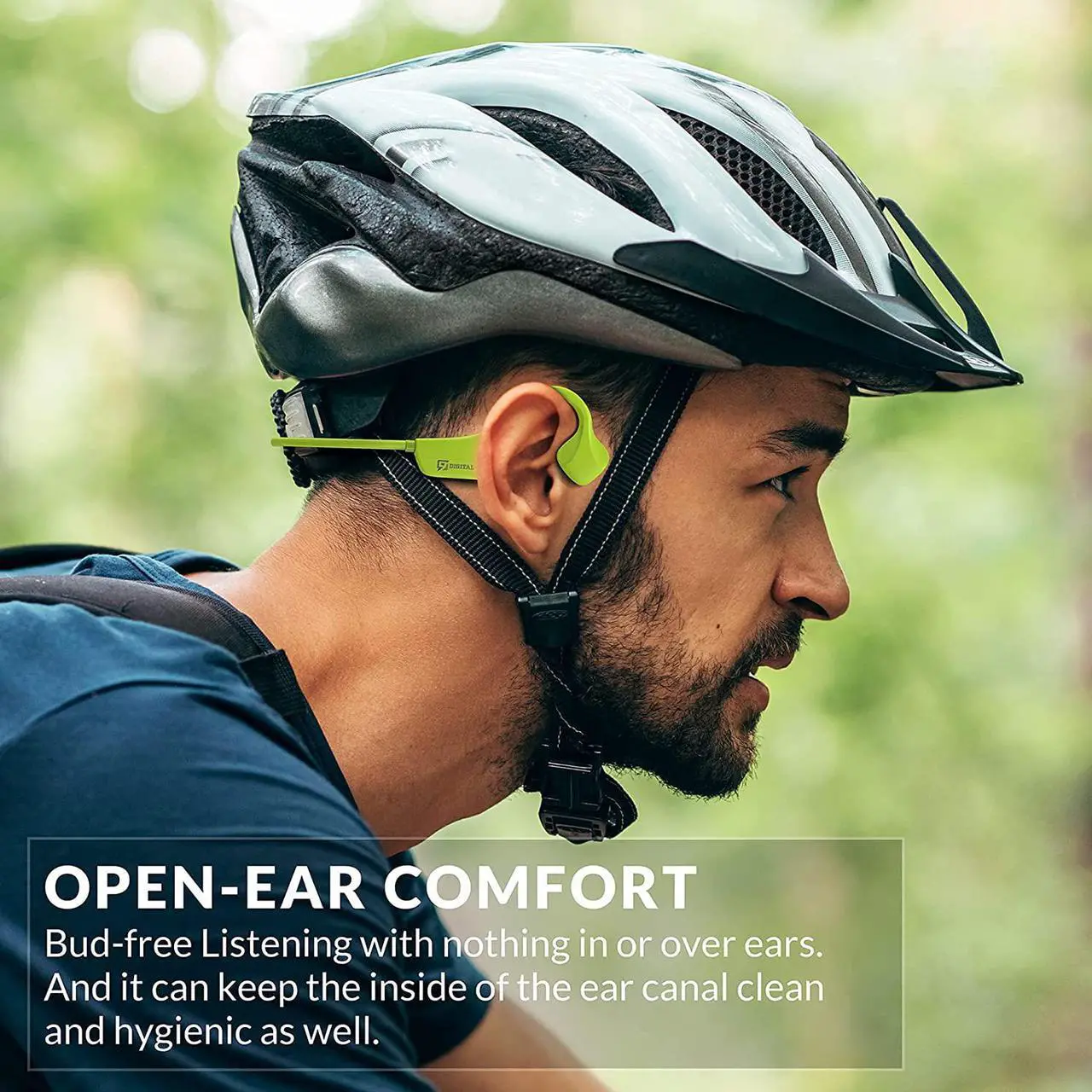 Alt view image 4 of 7 - Bone Conduction Headphones Bluetooth 5.0,Wireless Open Ear Headphones with Built-in Mic,Waterproof Earphones,Sweatproof Sports Headset for Running,Cycling,Hiking,Gym,Climbing & Driving(Black)