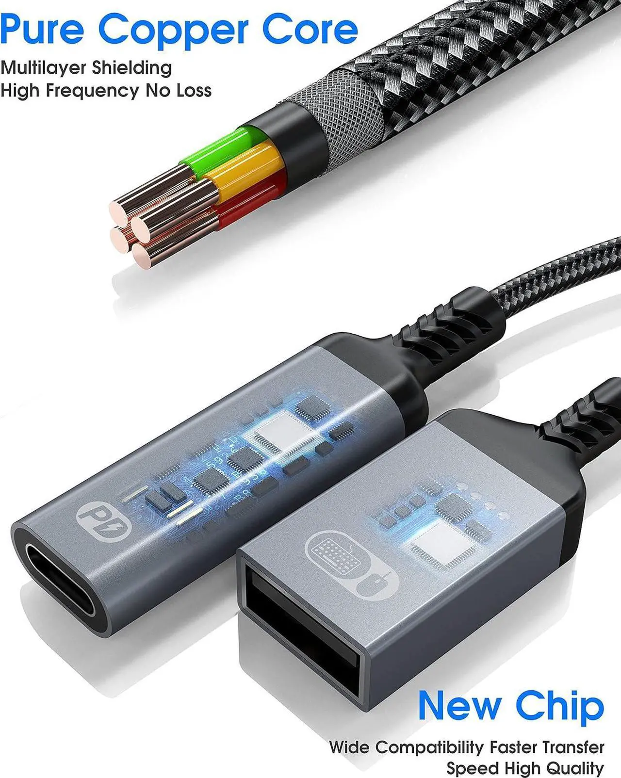 Alt view image 5 of 7 - USB C to USB OTG Adapter and Charger Cable 2 in 1 USB-C Splitter with 60W PD Charging Type C OTG and USB A Female Port for Chromecast Google TV iPad Pro Samsung iPhone 16 15 Pixel LG