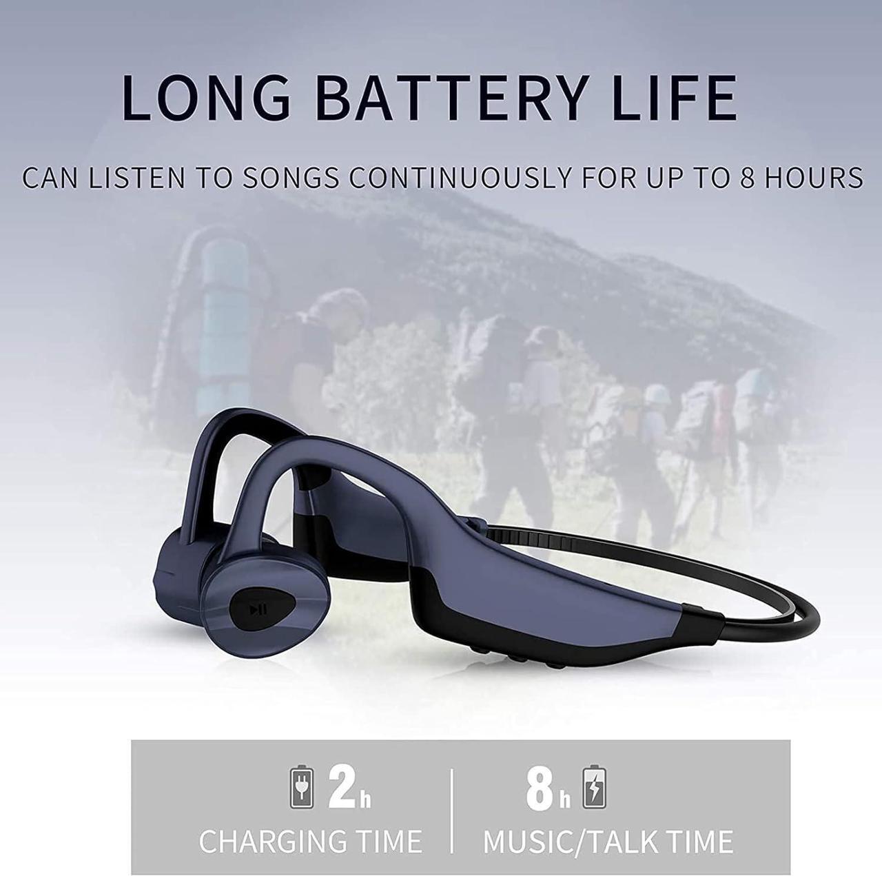 Alt view image 3 of 7 - ESSONIO Bone Conduction Headphones Swimming Headphones Underwater Bluetooth IPX8 Waterproof Headphones for Swimming with Microphones 16G Memory for Sports