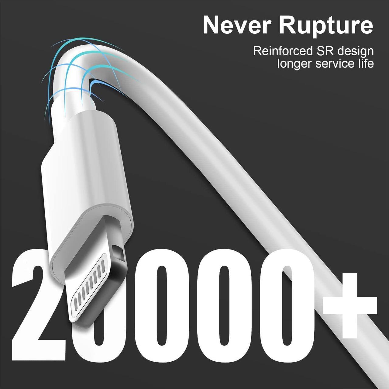 Alt view image 5 of 7 - 2pack 10ft iPhone Charger [Apple MFi Certified] Long iPhone Charger Cord 10 ft Apple Lightning to USB Cable 10 Foot Fast Charging Cords for iPhone Charger 14/13/12/11/13 Pro/13 Max/X/XS/XR/XS