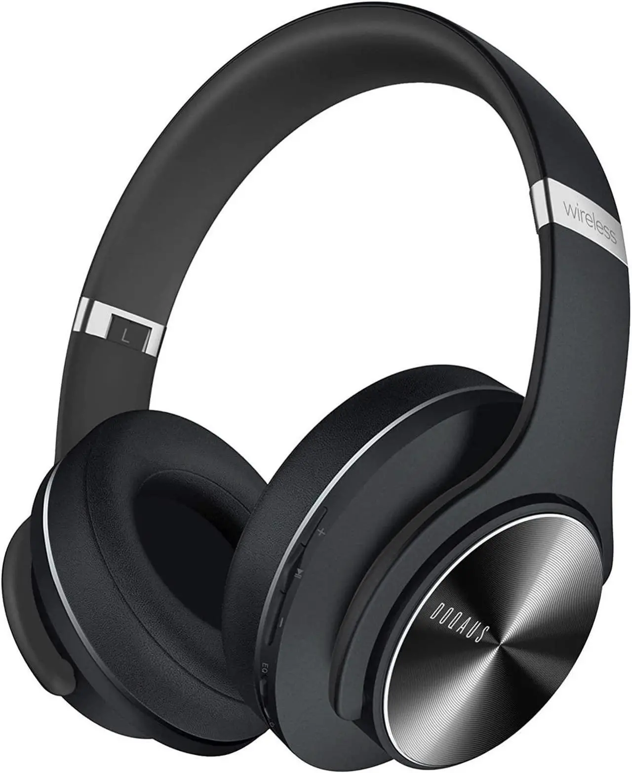 Main image of DOQAUS Bluetooth Headphones Over Ear, 90 Hours Playtime Wireless Headphones with 3 EQ Modes, Noise Isolating HiFi Stereo Headphones with Deep Bass, Microphone, Soft Earpads for Cellphone/PC (Black)