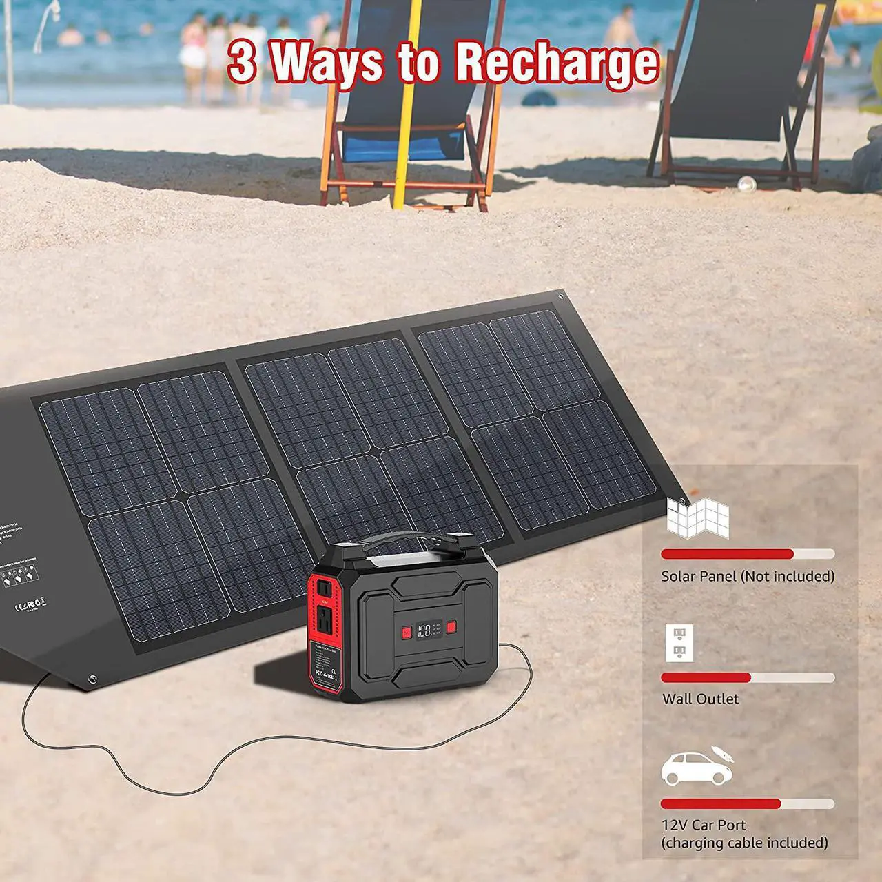 Alt view image 4 of 7 - Apowking Portable Power Bank with AC Outlet, 146Wh/39600mAh 110V/100W Laptop Charger Battery Backup, External Battery Pack Power Supply for Home Emergency Outage, Outdoor Camping RV Trip Adventure