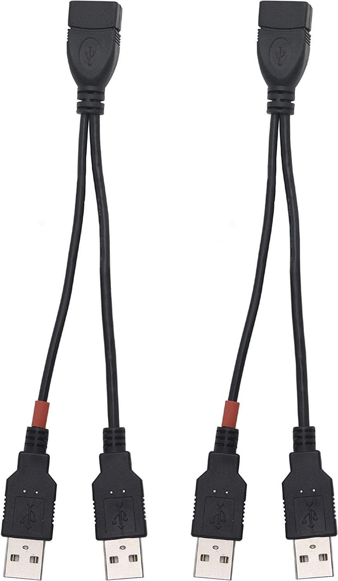Main image of YOUCHENG 30cm USB 2.0A Female to Dual A Male Y Hub Adapter Cable for Computers and Mobile Phones - Data Transmission on One Port (2-Pack)