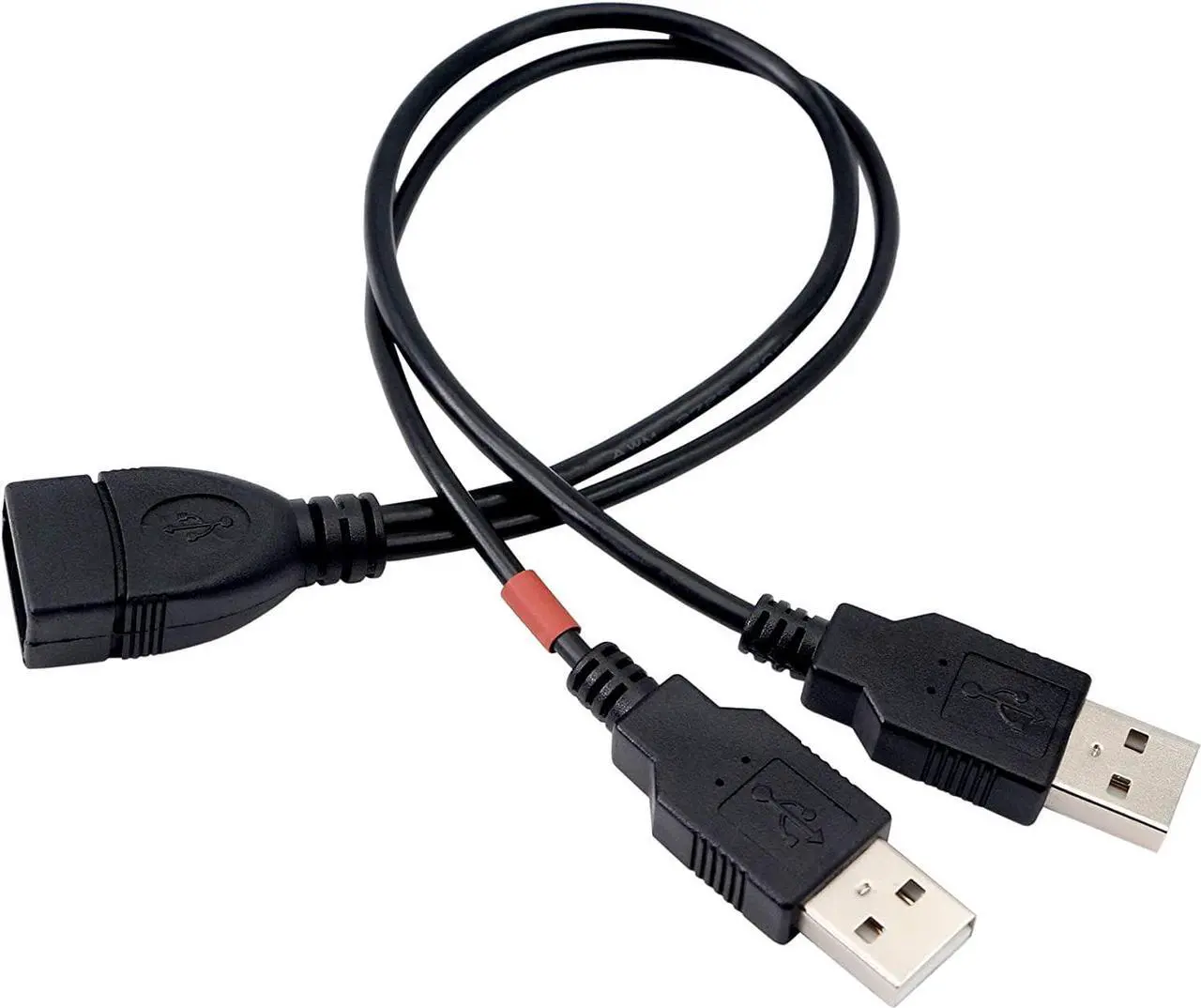 Alt view image 2 of 7 - YOUCHENG 30cm USB 2.0A Female to Dual A Male Y Hub Adapter Cable for Computers and Mobile Phones - Data Transmission on One Port (2-Pack)