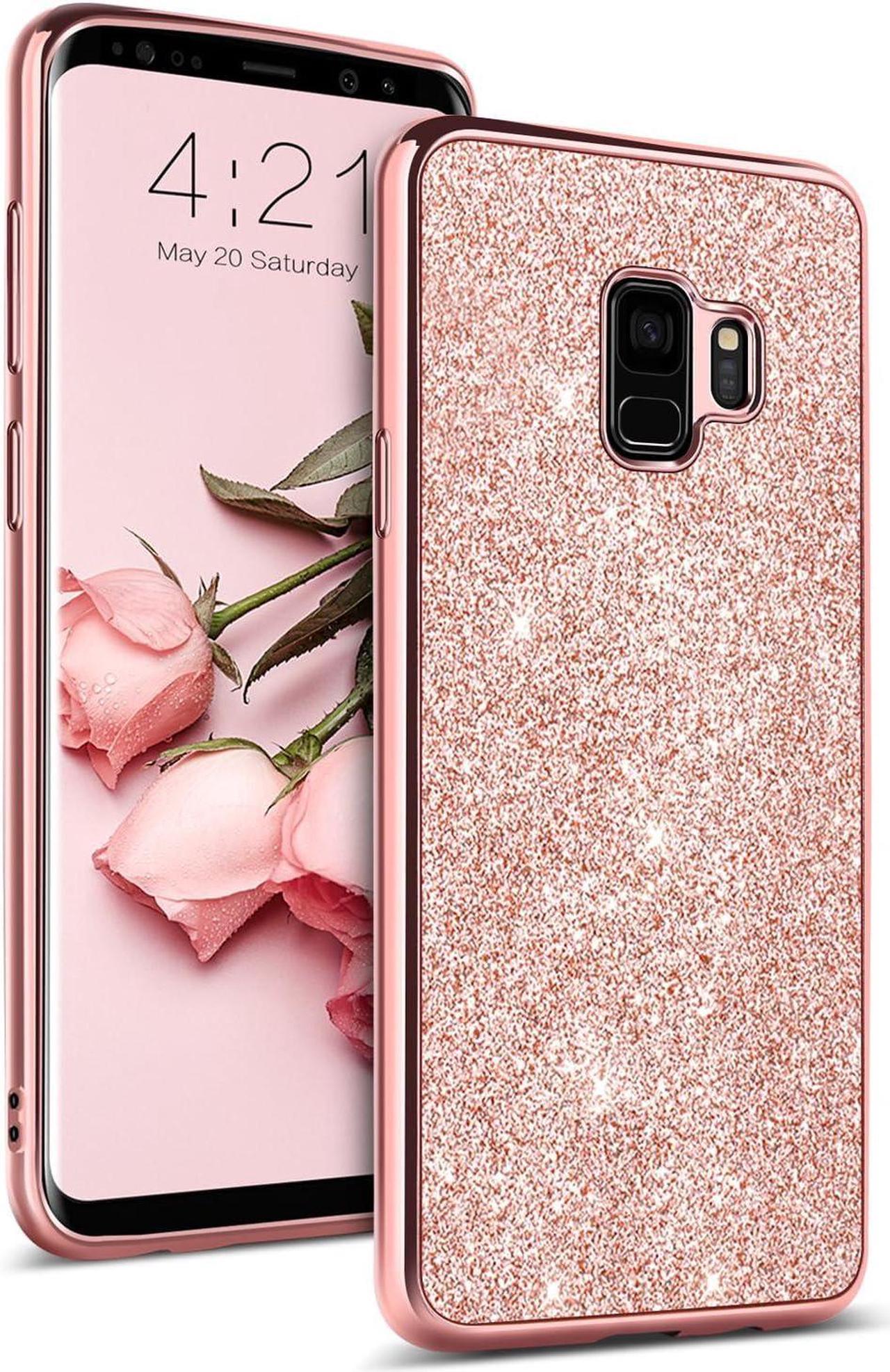 Samsung Galaxy S10 Case,Galaxy S10 Case Women Girls Glitter Bling Slim Shockproof Protective Sparkly Thin Phone Cases Cover for Samsung Galaxy S10 Case 6.1"(2019), Rose Gold/Pink