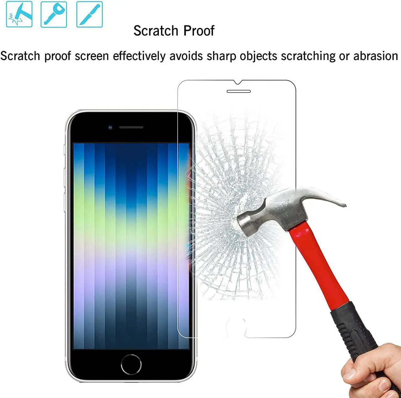 Alt view image 3 of 6 - Ailun Screen Protector for iPhone SE 2020 2nd/2022 3rd Generation, iPhone 8,7,6s,6, 4.7-Inch Tempered Glass 0.25mm Case Friendly 3 Pack Clear
