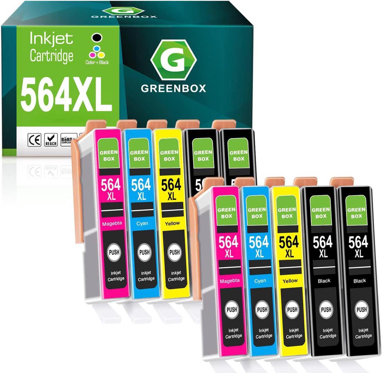 GREENBOX Compatible Ink cartridges Replacement  564XL 564 XL  DeskJet 3520 3522 Officejet 4620 Photosmart 5520 6510 6515 6520 7520 7525 D7560 (4 Black 2 Cyan 2 Magenta 2 Yellow)