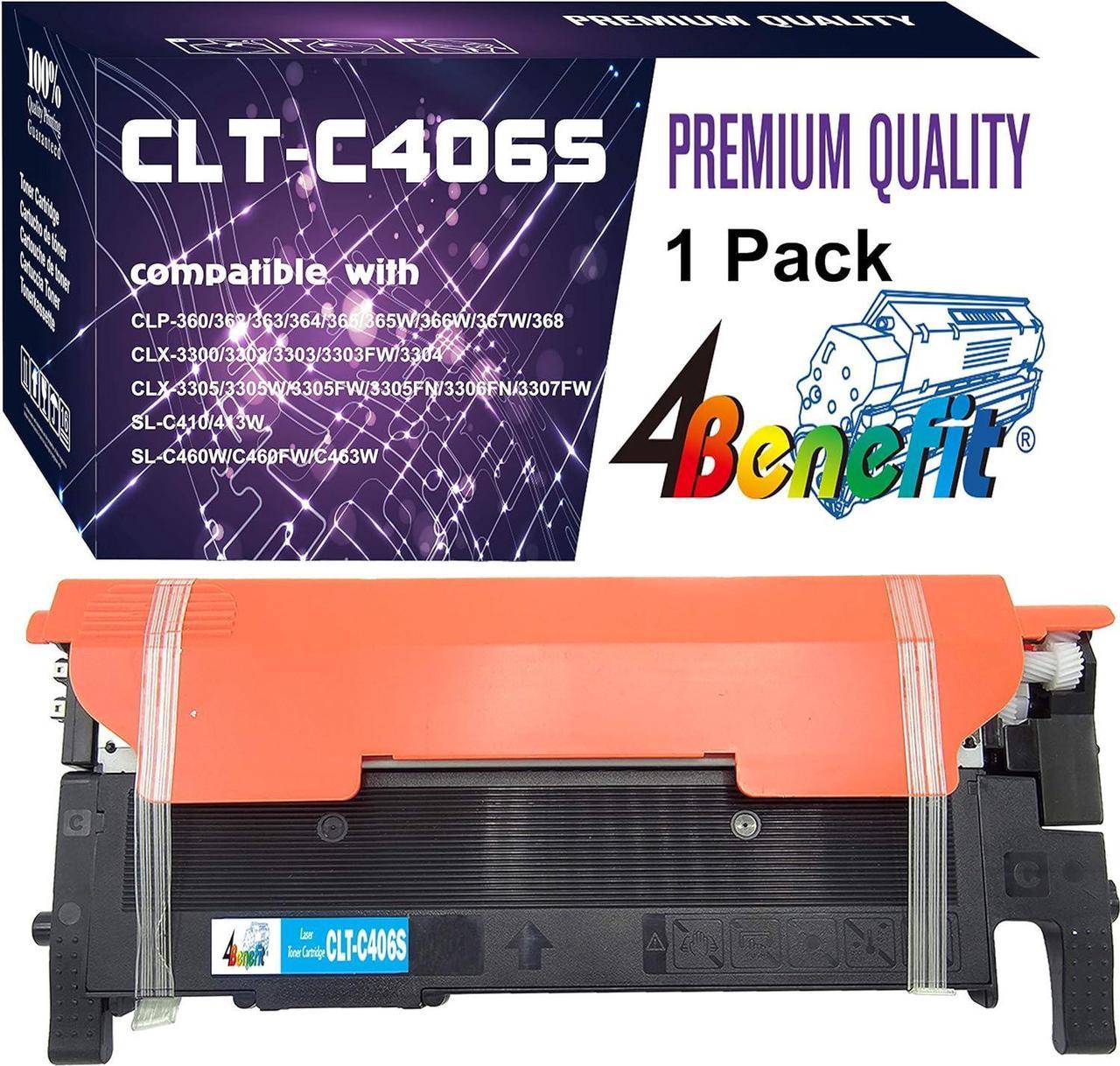 4Benefit Cyan Compatible toner cartridge for Samsung CLP-365 Toner Cartridges (CLT-406S) for Samsung K406S/C406S/M406S/Y406S 406S