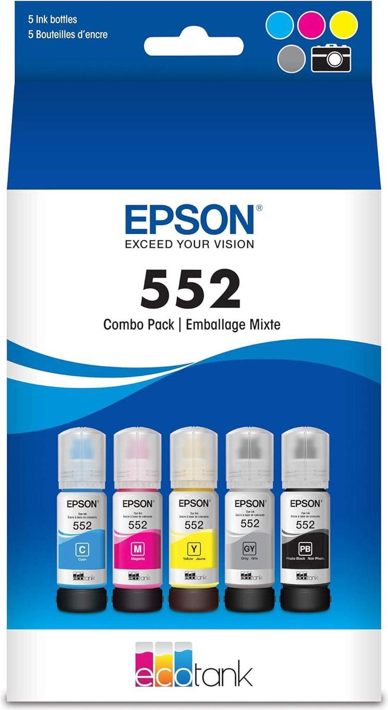 Epson T552 Dye Colour Combo (CMYPkGy) Ink Bottle