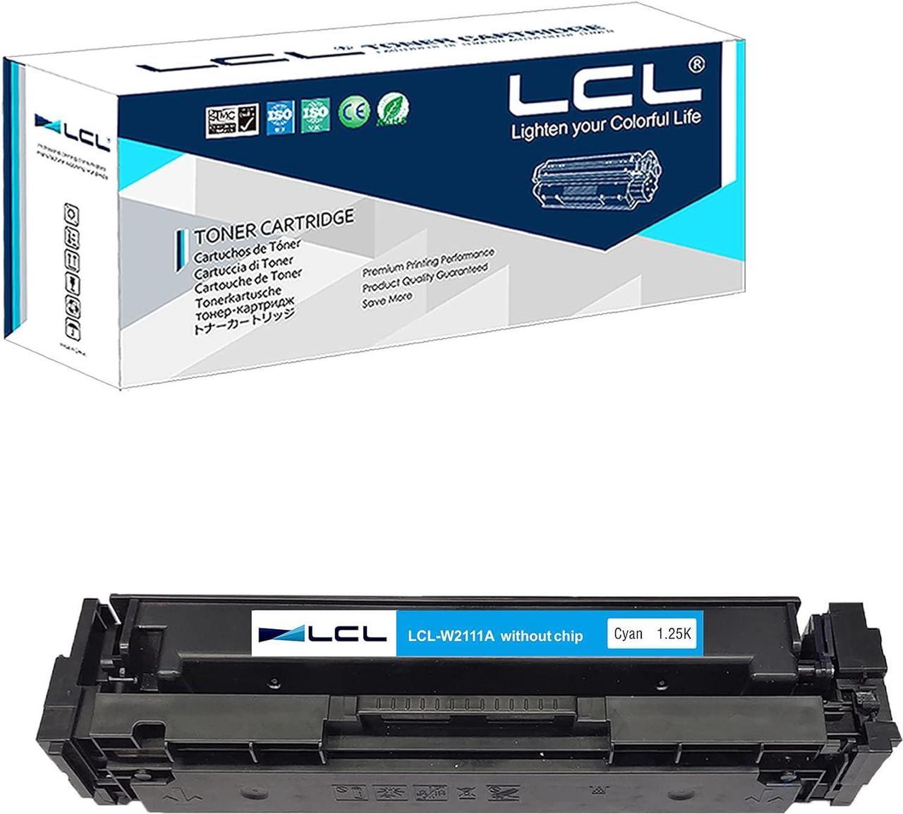 Without Chip LCL Compatible for HP 206A 206X W2111A W2111X (1-Pack, Cyan) Toner Cartridge for HP Color Laserjet PRO MFP M255 M255DW M255NW M282N 282NW M283 283FW M283FDW M283cdw Series Printer