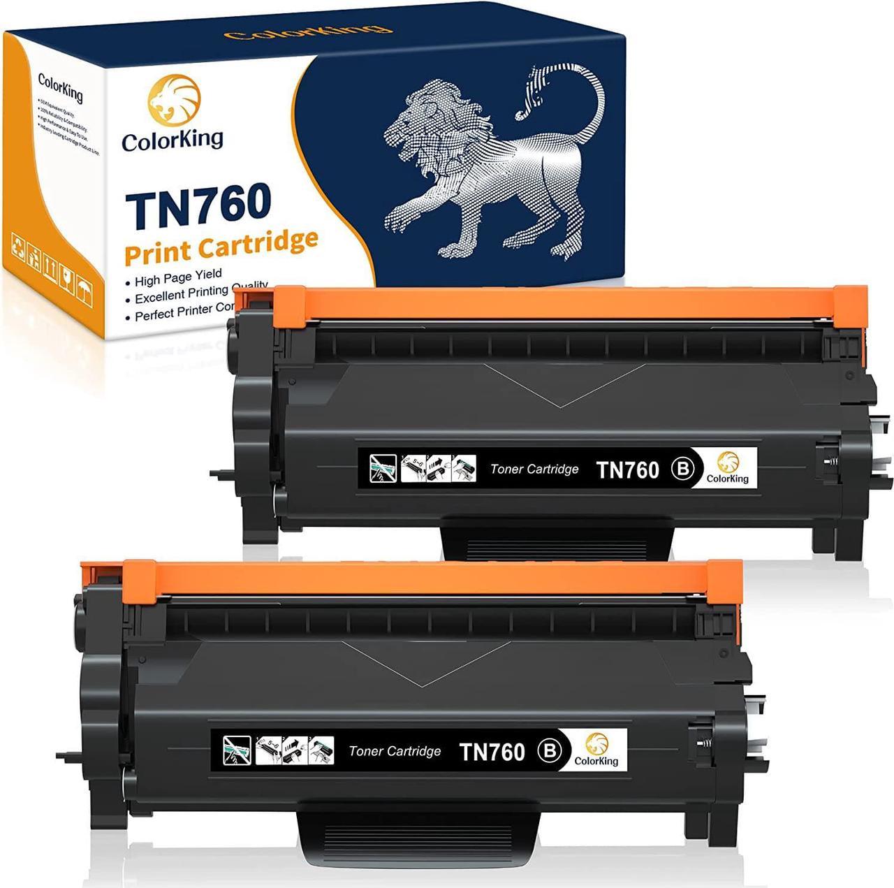 ColorKing Compatible Toner Cartridge Replacement for Brother TN760 TN-760 TN730 TN-730 for HL-L2350DW MFC-L2750DW HL-L2390DW MFC-L2710DW HL-L2395DW DCP-L2550DW HL-L2370DW Printer(Black, 2-Pack)