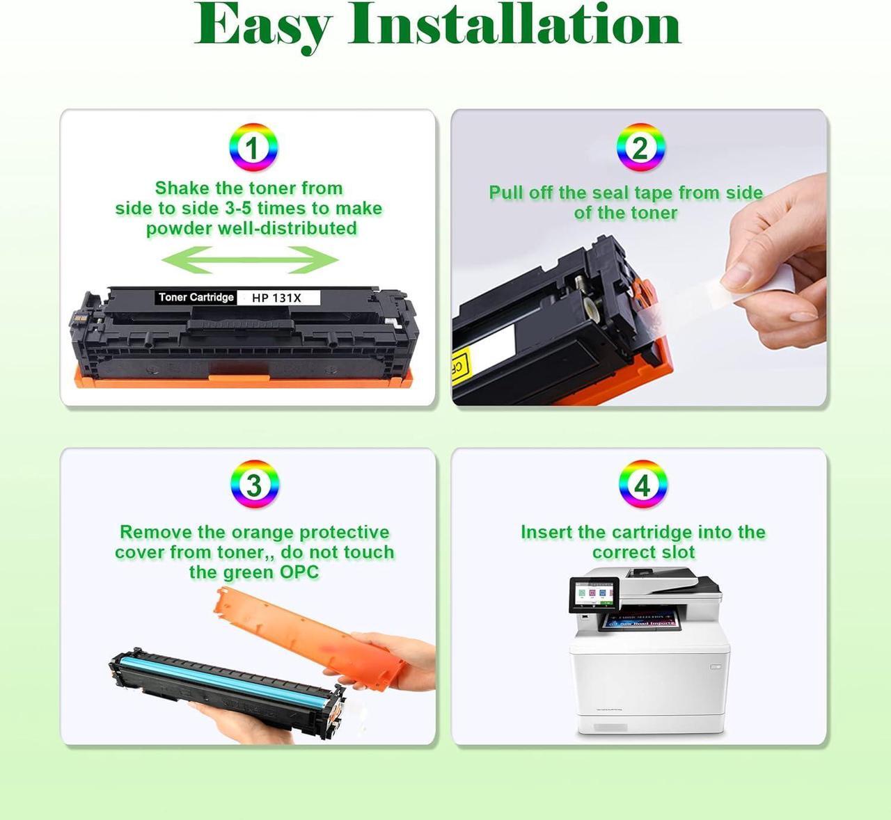 Alt view image 6 of 7 - 126A Printer Toner Replacement  126A Toner Cartridge Fit  Laserjet Pro 100 Color MFP M175nw Toner,cp1025nw Toner,M275 Printer Ink (Black,Cyan, Magenta, Yellow 4-Pack)