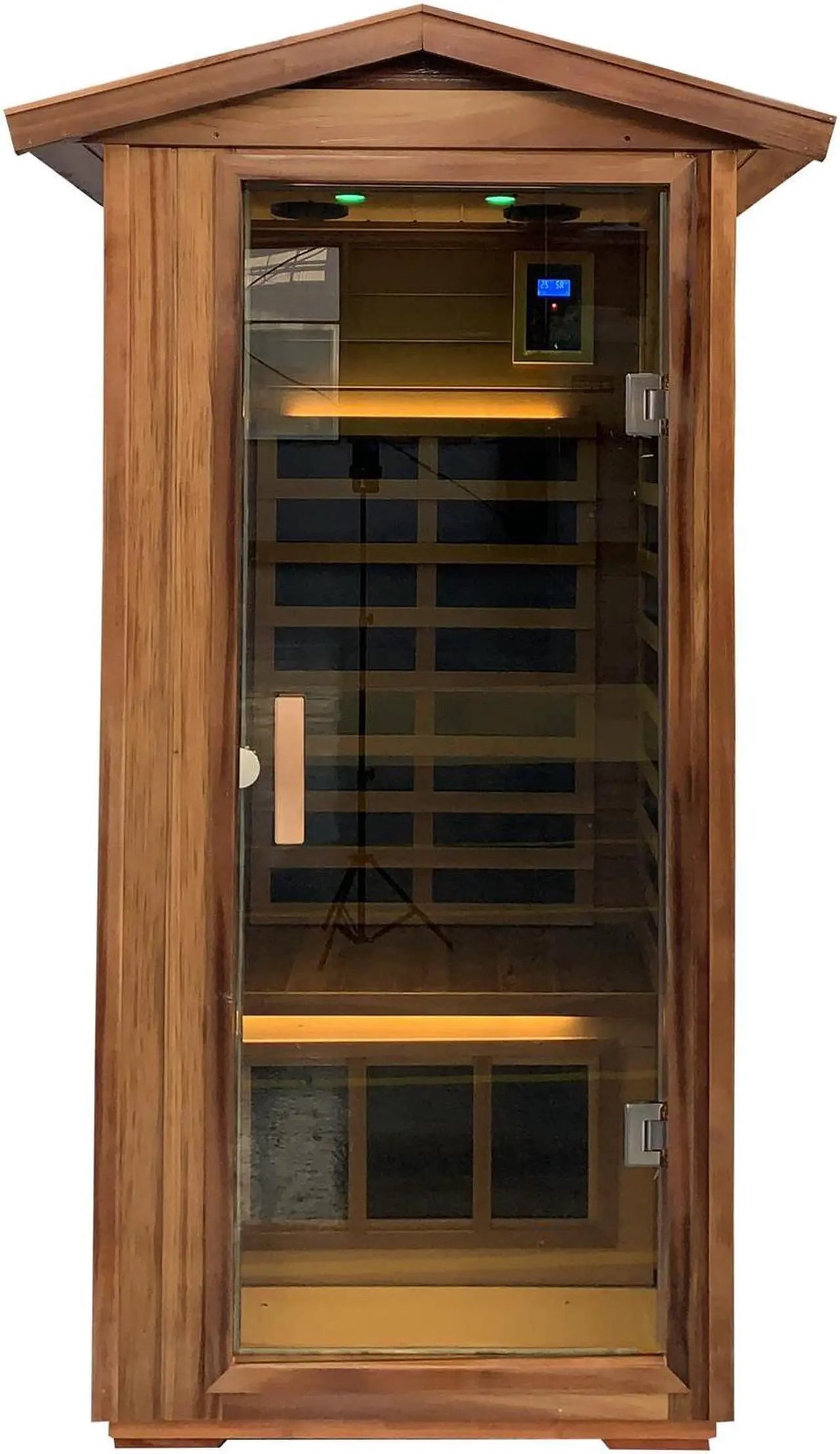 Alt view image 2 of 7 - Red Cedar Single Outdoor Sauna Outdoor Indoor Wooden Sauna Room