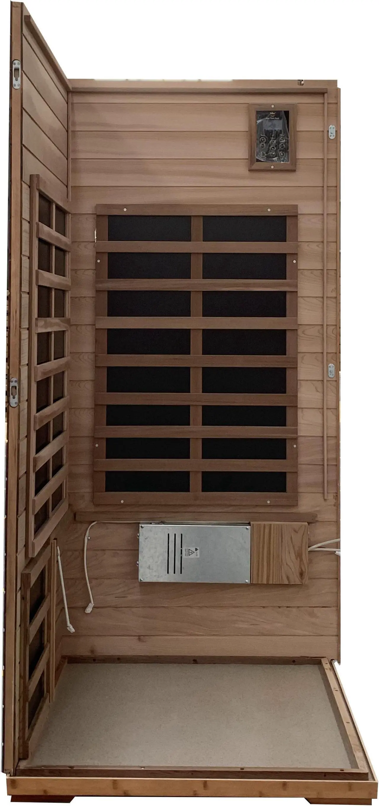 Alt view image 5 of 7 - Red Cedar Single Outdoor Sauna Outdoor Indoor Wooden Sauna Room