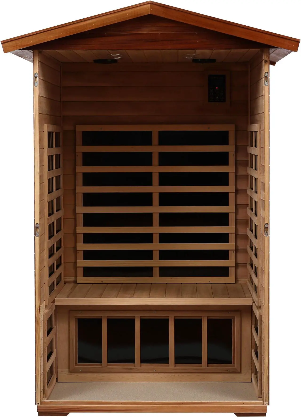 Alt view image 7 of 7 - Red Cedar Single Outdoor Sauna Outdoor Indoor Wooden Sauna Room