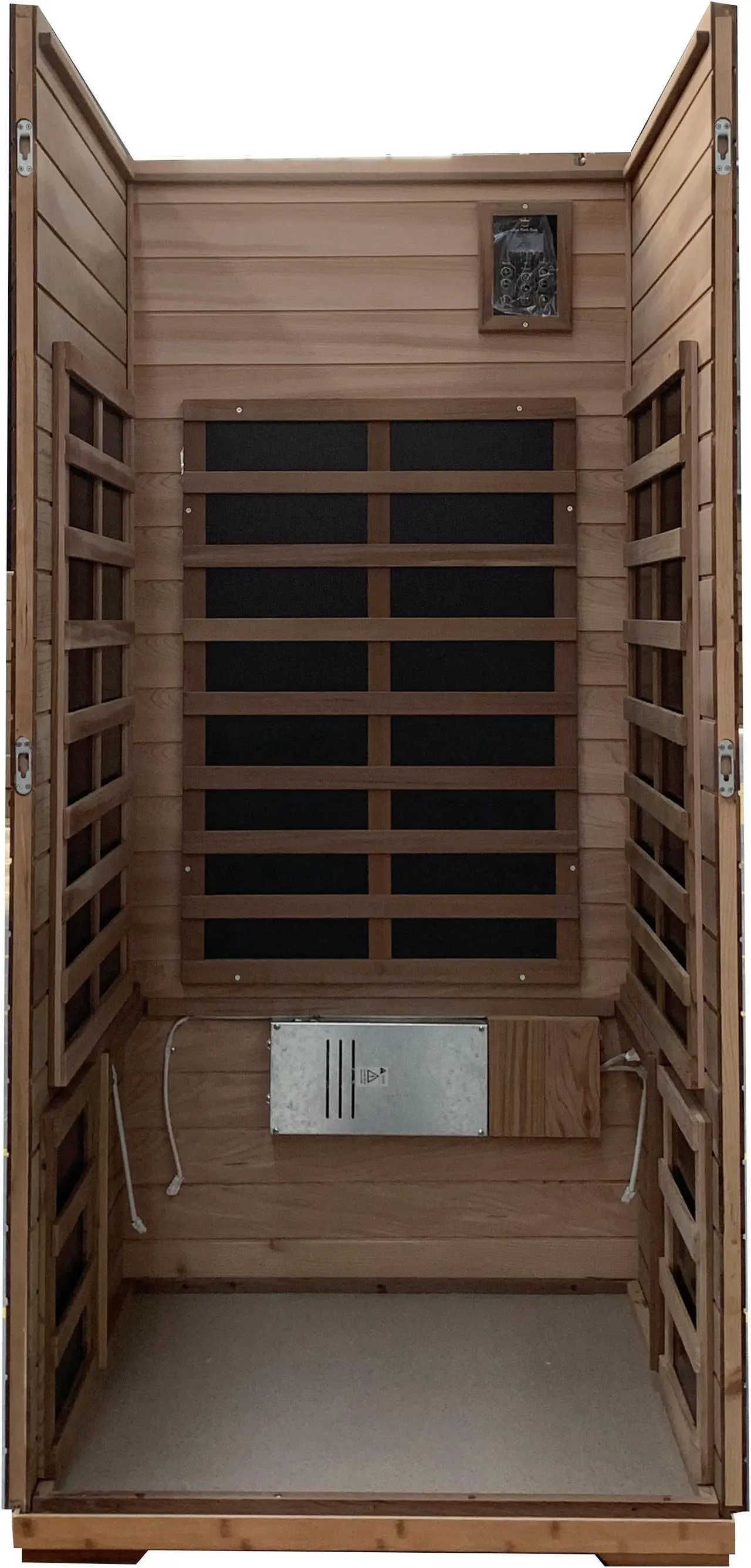 Alt view image 6 of 7 - Red Cedar Single Outdoor Sauna Outdoor Indoor Wooden Sauna Room