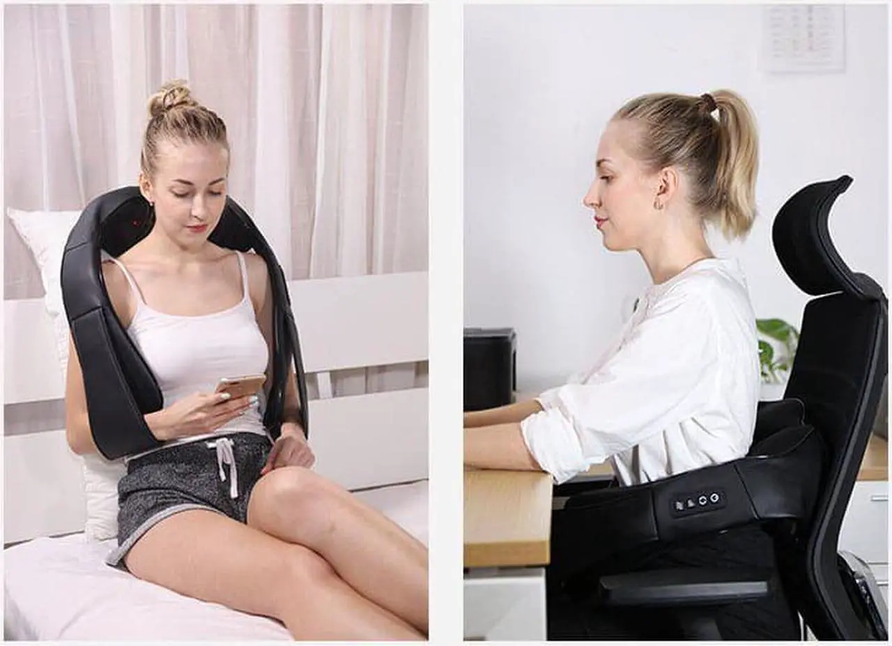 Alt view image 6 of 7 - Gemdeck Back Massager, Shiatsu Neck Massager, Electric Shoulder Massager, Knee Massage Pillow