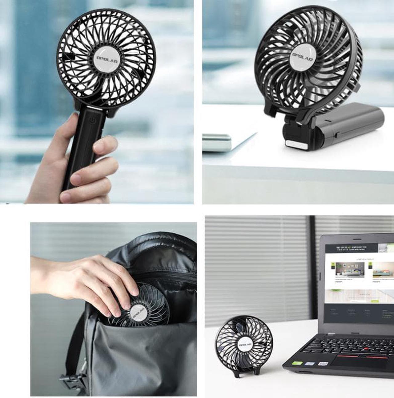 Alt view image 5 of 7 - Gemdeck Mini Handheld Fan, USB Electric Portable Fan Outdoor Rechargeable Personal Fan Navy Blue