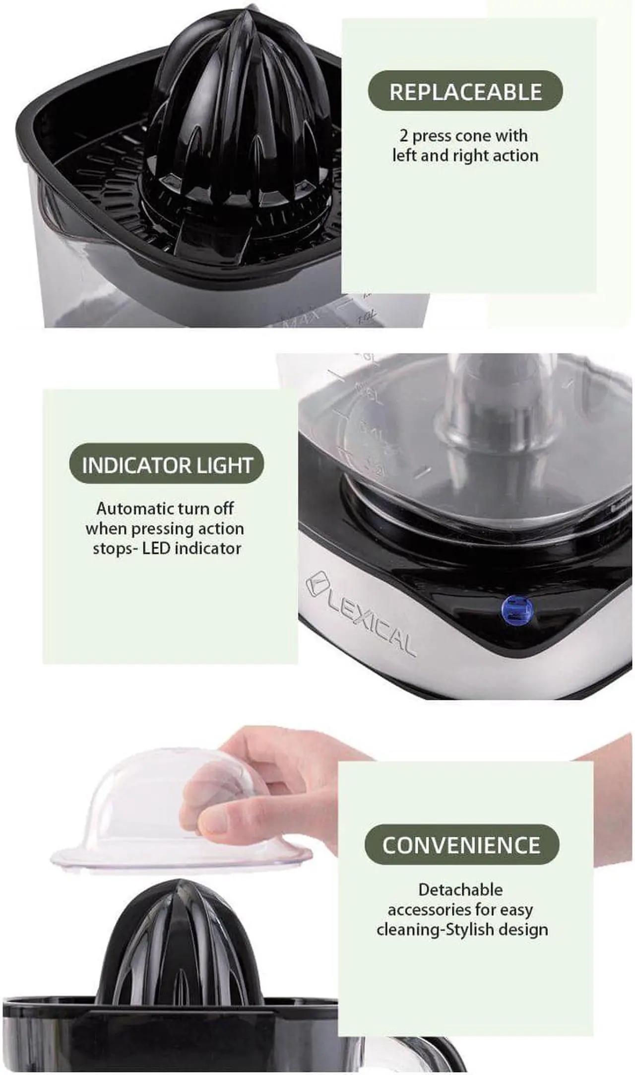 Alt view image 5 of 5 - Gemdeck Orange Juicer Electric Citrus Juicer Squeezer Press Juice Extractor Juicing Machine
