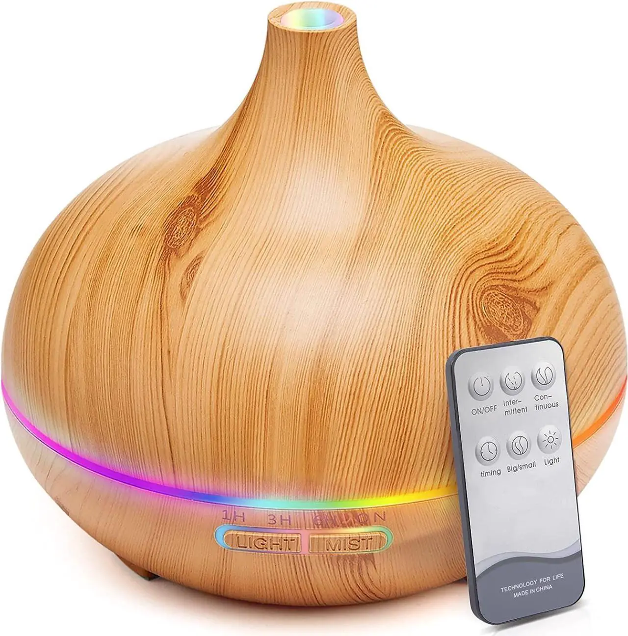Main image of Gemdeck Aromatherapy Diffuser for Essential Oil Large Room, Wood Grain Diffusers for Bedroom 3 Timer Settings, Cool Mist Humidifier Ultrasonic Diffuser with Soft Light