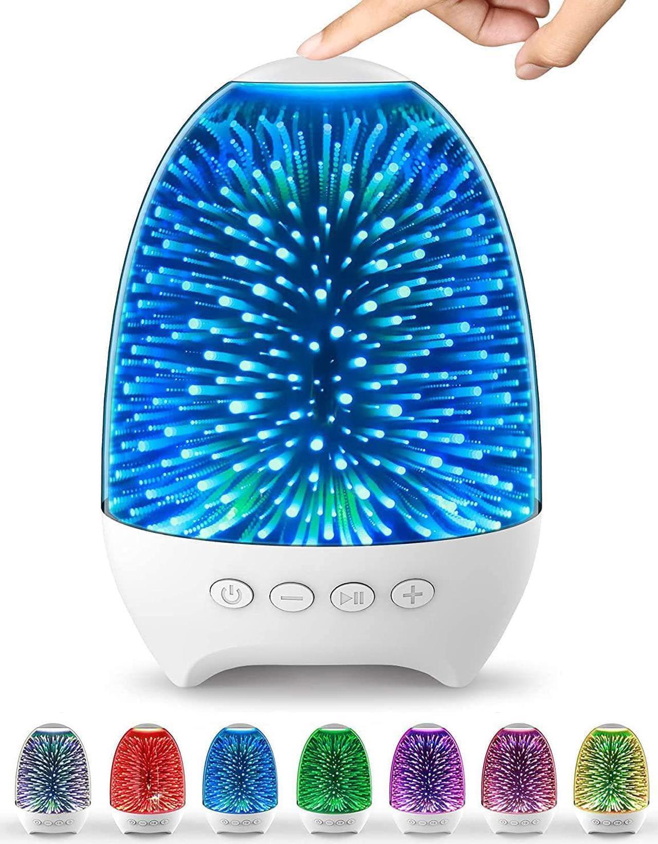 Main image of Gemdeck Night Light Bluetooth Speaker, 3D Glass Touch Control Bedside Table Lamp 7-Color LED Portable Wireless Speakers
