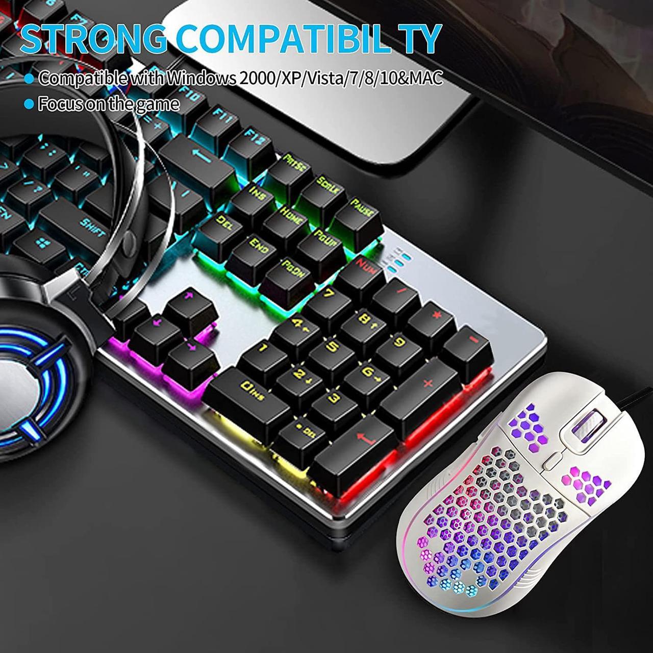 Alt view image 7 of 7 - Gemdeck Wired Gaming Mouse, RGB Backlight and 7200 Adjustable DPI, Lightweight USB Computer Mouse Black