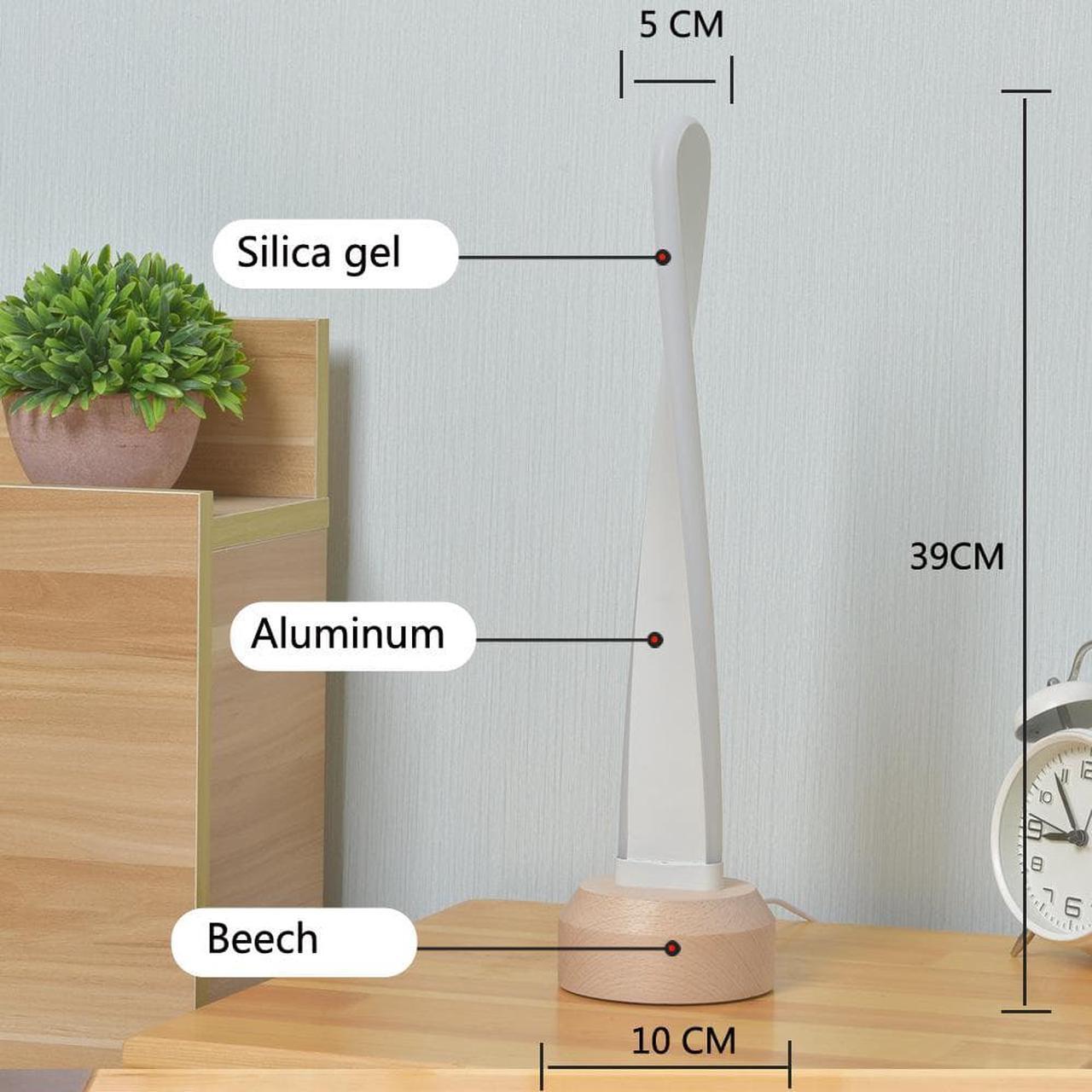 Alt view image 5 of 5 - Gemdeck Modern Desk lamp RGB Wood Table Lamp Bedside Lamp, Natural Beech Night Light