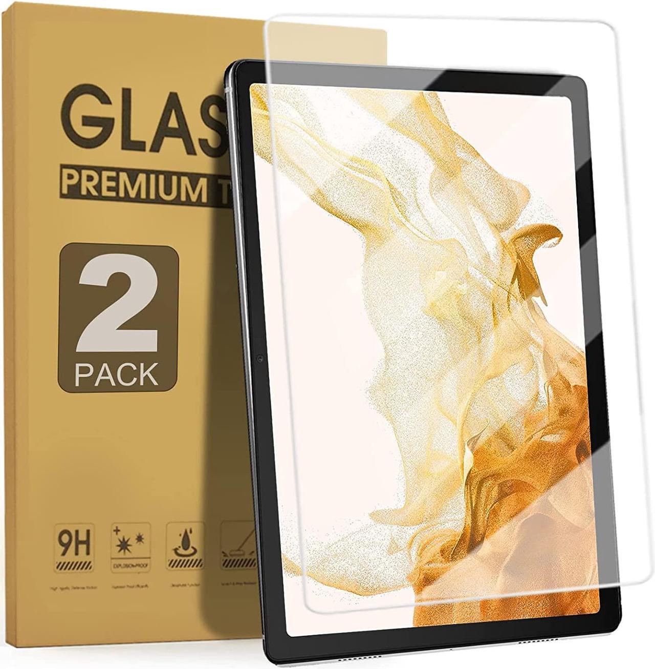 (2 Pack) Screen Protector for Samsung Galaxy Tab S8 Plus/S7 FE/Galaxy Tab S7 Plus 12.4 inch, 9H Hardness Tempered Glass Screen Film for S Pen Compatible/Face ID/Case Friendly