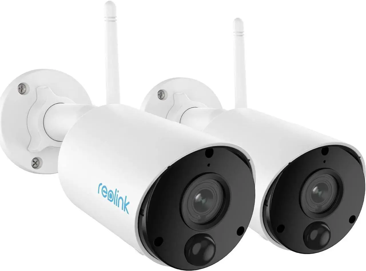 Main image of REOLINK 3MP Cameras for Home Security Outside, No Hub Needed, Rechargeable Battery Powered, People/Vehicle Detection, 2.4GHz WiFi, Local Storage, Compatible with Alexa, Argus Eco (Pack of 2)
