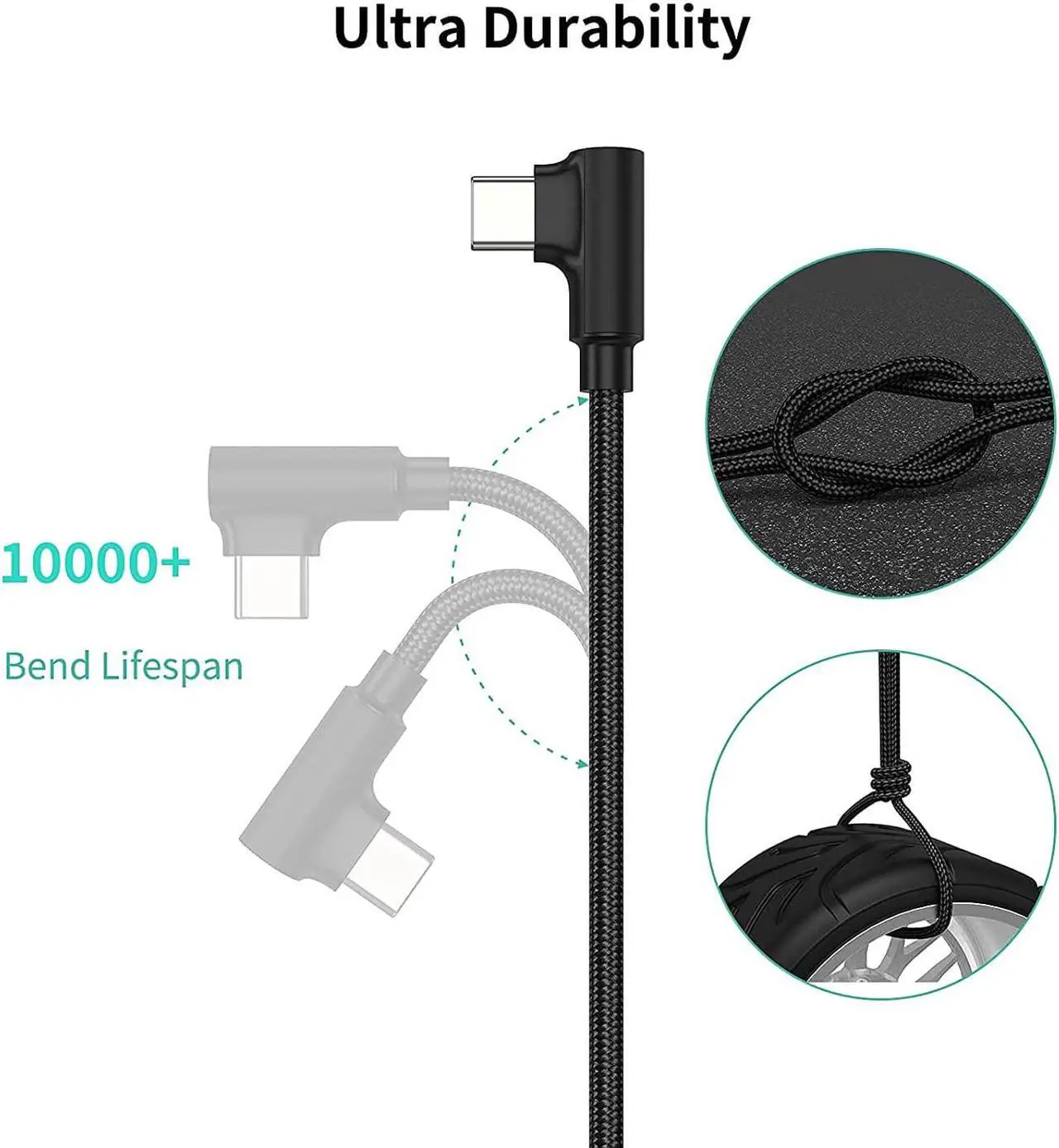 Alt view image 7 of 7 - 1ft Right Angle USB C Cable Fast Charging, 3 Pack 90 Degree USB A to USB Type C Cord Short 3A Compatible with Samsung Galaxy Note 10 S9 S10 S20 S21 Google Pixel 4a 5g LG Stylo 6 5 V60
