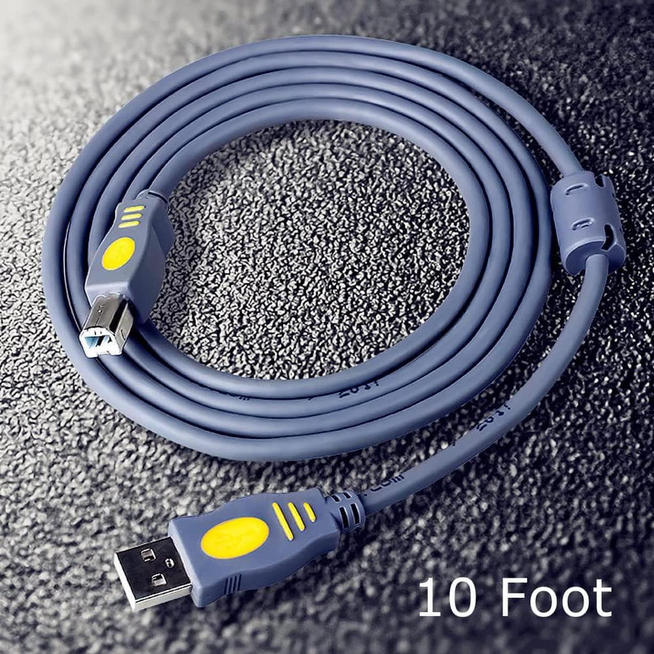 Alt view image 6 of 6 - USB 2.0 Printer Cable for Canon Pixma MG3620 Epson EcoTank ET-2800 ET-2850 ET-4800 HP DeskJet 2723e Brother 10 Feet