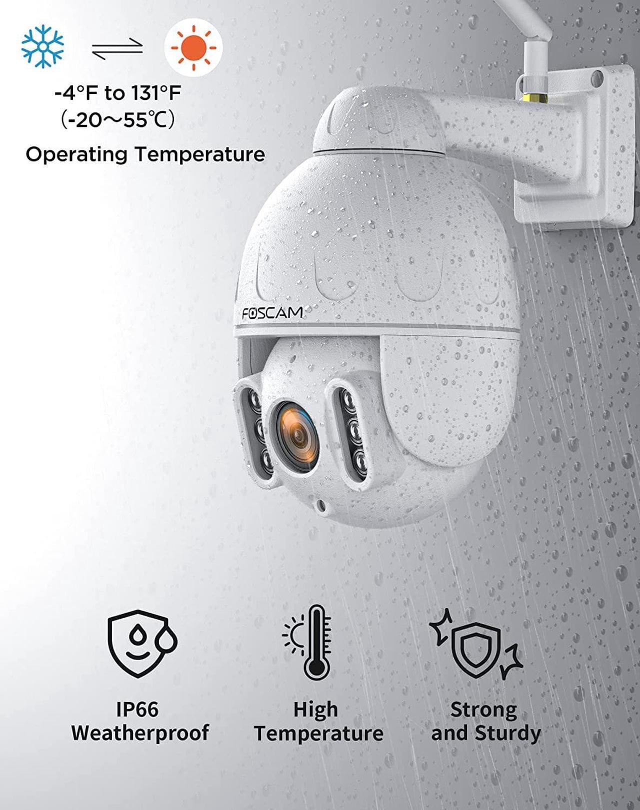 Alt view image 7 of 7 - FOSCAM Home Security Camera R4S 4MP(2K) WiFi Camera & SD4 2k 4MP Outdoor Security Camera, 5G/2.4GHz WiFi PTZ with 4X Optical Zoom