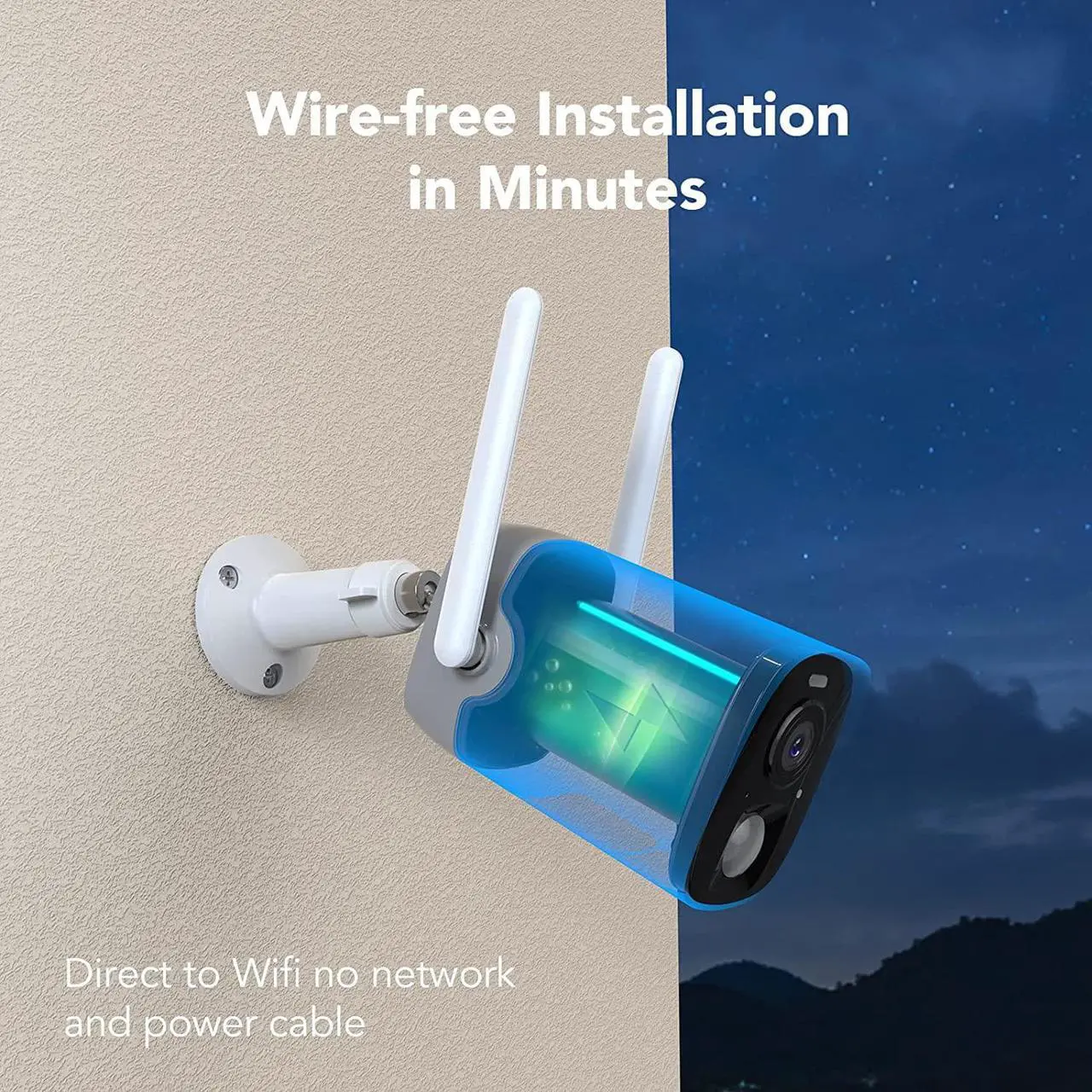 Alt view image 7 of 7 - NETVUE Security Camera with Solar Panel, 2K Color Night Vision AI Motion Detection, WiFi Home Wireless Outdoor Camera, IP65 Weatherproof, 2 Way Audio, Spotlight Siren Alarm, Cloud/SD Storage