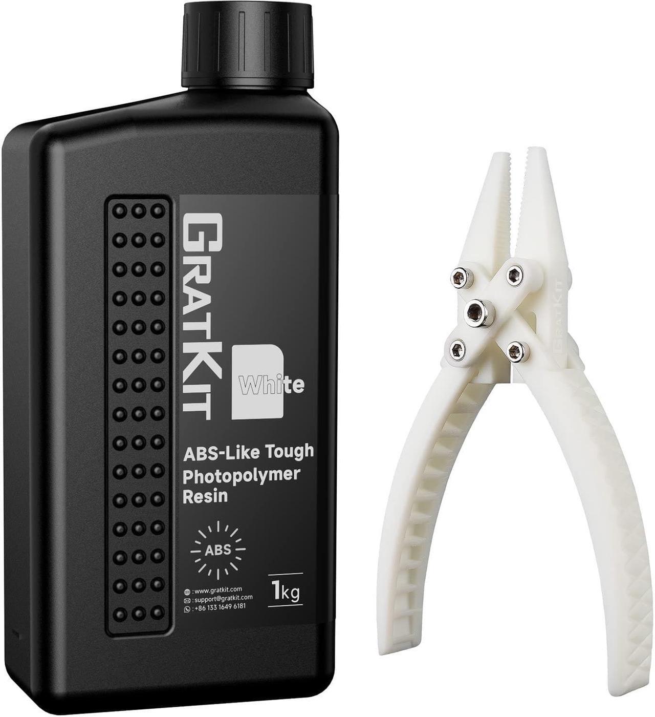 Main image of Upgraded ABS-Like 3D Printer Resin, High Toughness 405nm UV Curing Resin, Scratch Resistant and Compatible with SLA, LCD and DLP Printers for Industrial Parts Printing - 1000g, White