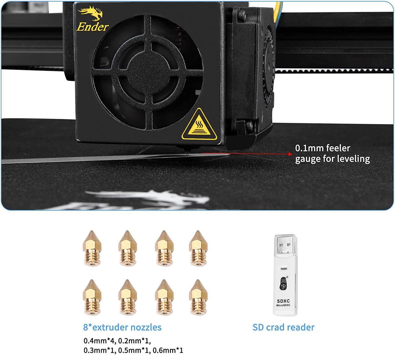 Alt view image 7 of 7 - Creality 3D Printer Tool Kit with Case 35Pcs with Cleaners Filament Slicer Print Head Wrench Extruder Nozzles SD Card Reader Starter 3D Printer Accessories ABS Storage Box Tool Set