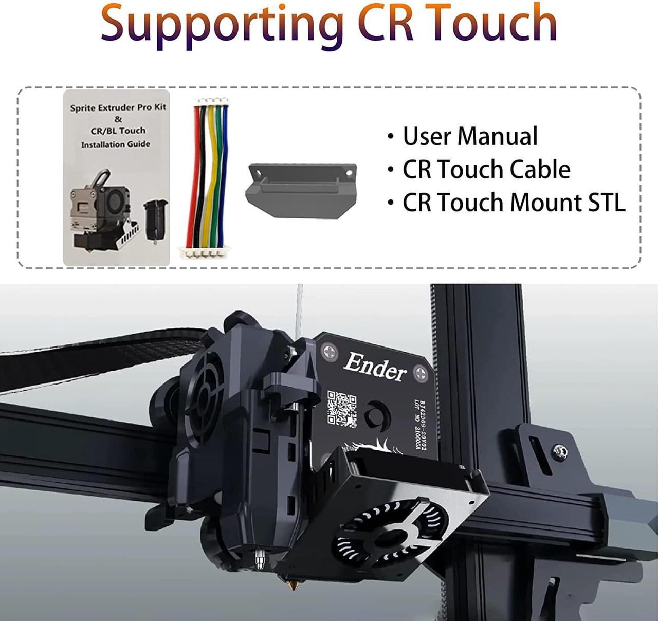 Alt view image 4 of 6 - CR Sprite Direct Drive Extruder Pro Kit, All Metal Extruder Upgrade Kit for Ender 3/Ender 3 v2/Ender 3 Pro/Ender 3 Max 3D Printer,Dual Gear Dual Fan Design,Support BL Touch/CR Touch