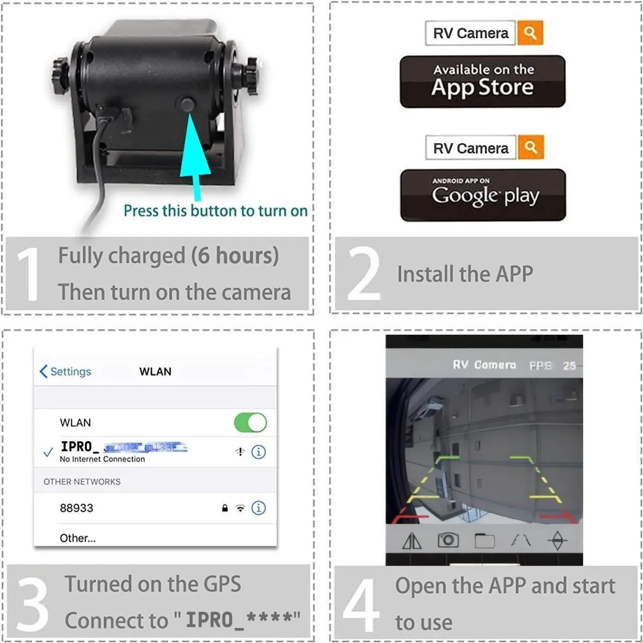 Alt view image 3 of 7 - EWAY WiFi Magnetic Hitch Wireless Backup Rear/Front View Camera Rechargeable Battery for Easy Hitching of Gooseneck Horse Boat Travel Trailer/Fifth Wheels/RV/Camper Reverse for iPhone iPad Android
