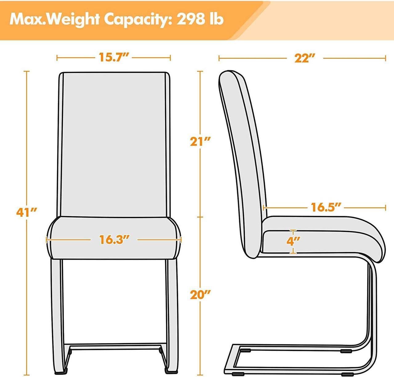 Alt view image 3 of 7 - Yaheetech 6pcs Office Chairs Armless Desk Chairs Leather Upholstered Seat and Metal Legs Side Chairs with High Back Modern, Black