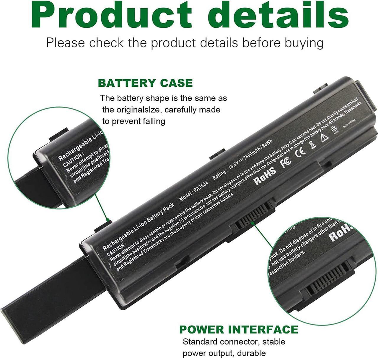 Alt view image 3 of 7 - 7800mAh PA3727U-1BRS PA3535U-1BRS PABAS098 PABAS099 PABAS174 Laptop Battery for Toshiba Satellite A200 A205 A210 A300 A305 A350 A505 A505-S6005 A505-S6980 L305 L300 L450 L455 L450D L500 L505