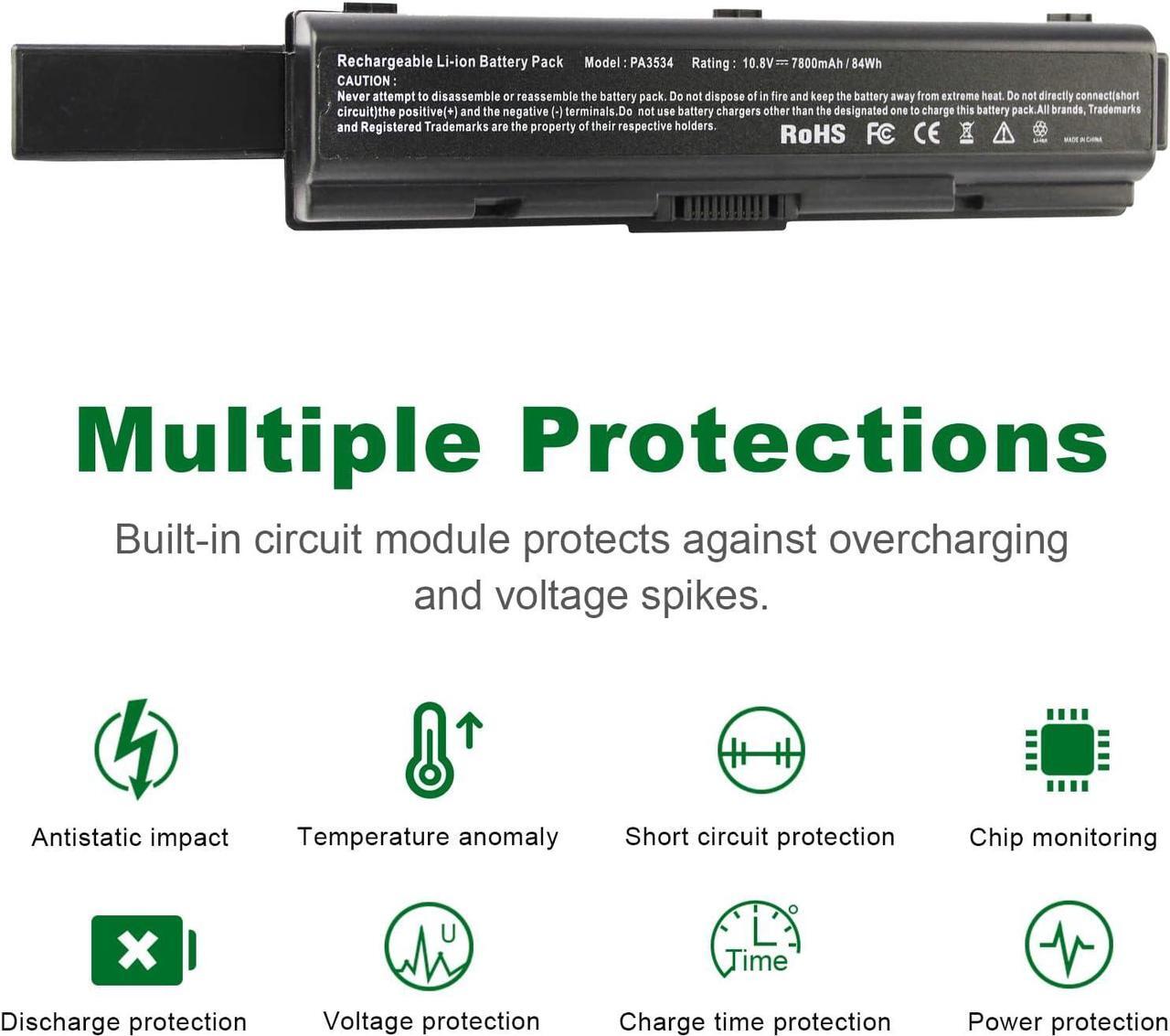 Alt view image 5 of 7 - 7800mAh PA3727U-1BRS PA3535U-1BRS PABAS098 PABAS099 PABAS174 Laptop Battery for Toshiba Satellite A200 A205 A210 A300 A305 A350 A505 A505-S6005 A505-S6980 L305 L300 L450 L455 L450D L500 L505