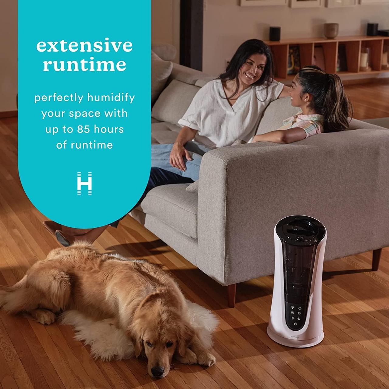 Alt view image 2 of 7 - Homedics Ultrasonic Humidifier  Large Deluxe Air Humidifiers for Bedroom, Plants, Office  Cool and Warm Mist Humidifiers, Essential Oil Pads and Built-In Timer, 5 Mist Settings, White and Black
