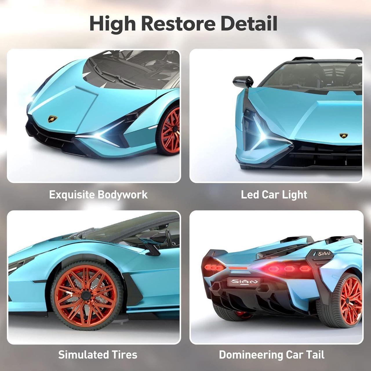 Alt view image 2 of 7 - MIEBELY Lamborghini Remote Control Car, 1:12 Scale Lambo Toy Car 7.4V 900mAh Officially Licensed 12Km/h Fast Rc Cars with Led Light 2.4Ghz Model Car for Adults Boys Girls Birthday Ideas Gift - Blue