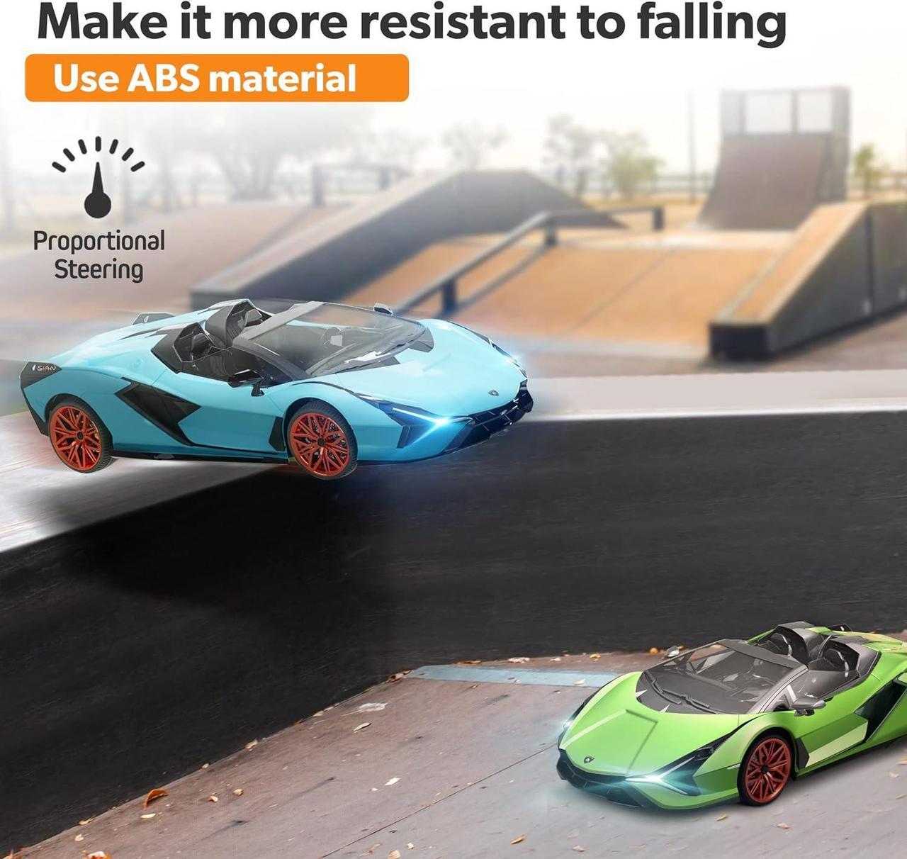 Alt view image 5 of 7 - MIEBELY Lamborghini Remote Control Car, 1:12 Scale Lambo Toy Car 7.4V 900mAh Officially Licensed 12Km/h Fast Rc Cars with Led Light 2.4Ghz Model Car for Adults Boys Girls Birthday Ideas Gift - Blue