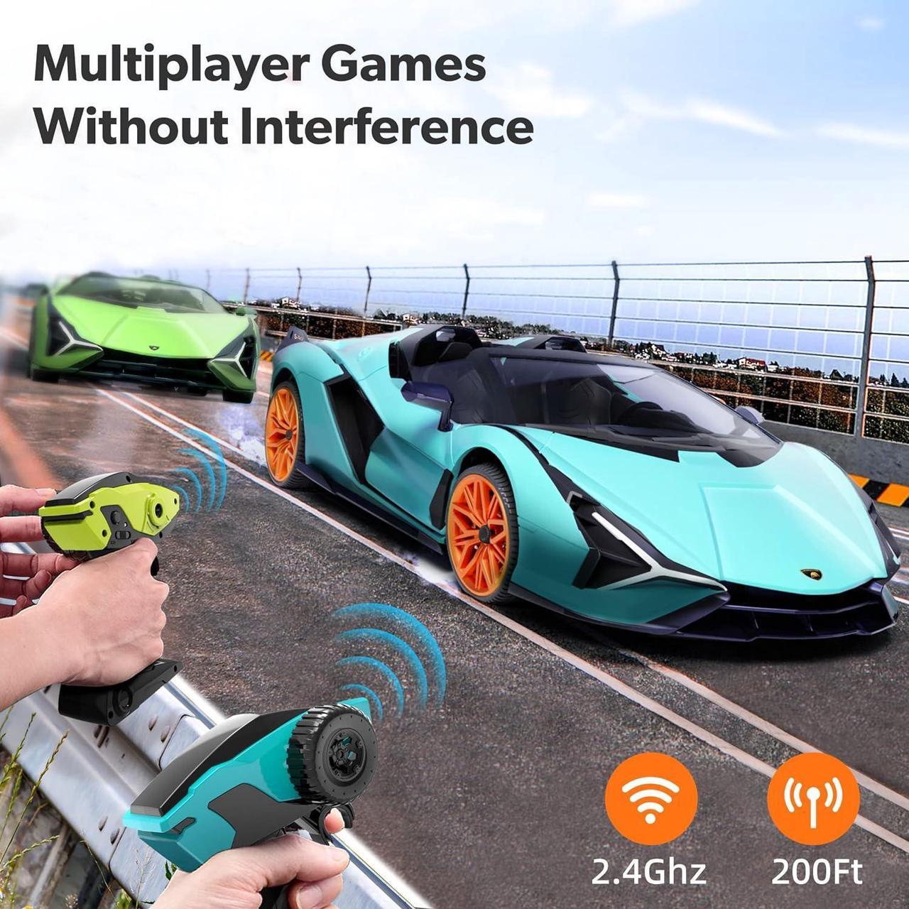 Alt view image 6 of 7 - MIEBELY Lamborghini Remote Control Car, 1:12 Scale Lambo Toy Car 7.4V 900mAh Officially Licensed 12Km/h Fast Rc Cars with Led Light 2.4Ghz Model Car for Adults Boys Girls Birthday Ideas Gift - Blue