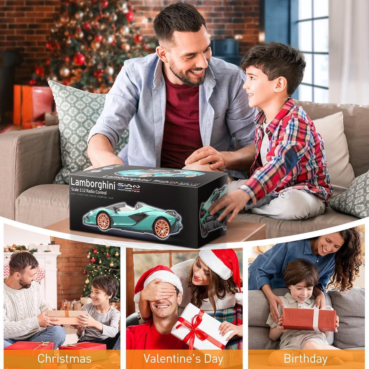 Alt view image 7 of 7 - MIEBELY Lamborghini Remote Control Car, 1:12 Scale Lambo Toy Car 7.4V 900mAh Officially Licensed 12Km/h Fast Rc Cars with Led Light 2.4Ghz Model Car for Adults Boys Girls Birthday Ideas Gift - Blue
