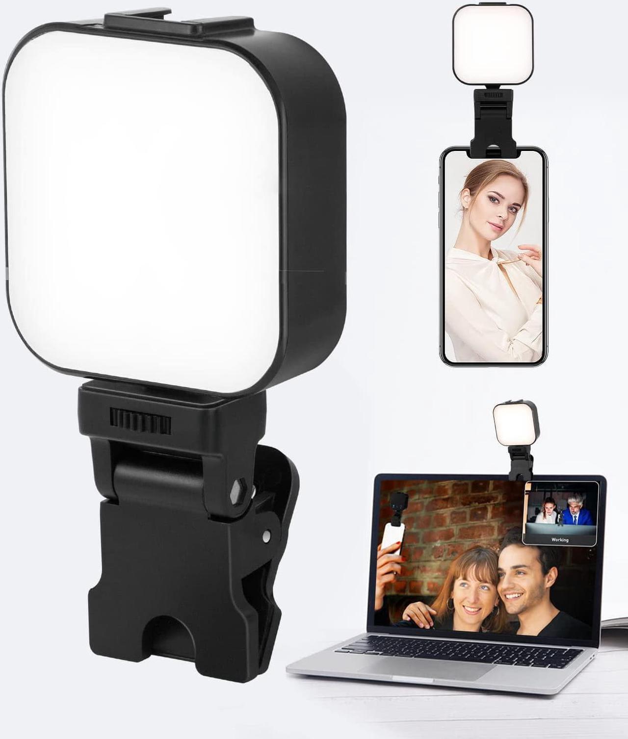 Main image of ACNCTOP 64 LED Rechargeable Selfie Light - 5 Lighting Mode Phone Ring Light Mini Portable Clip on Fill Lights for iPhone, Cell Phone, Laptop, TikTok, Selfie, Video Conference, Camera