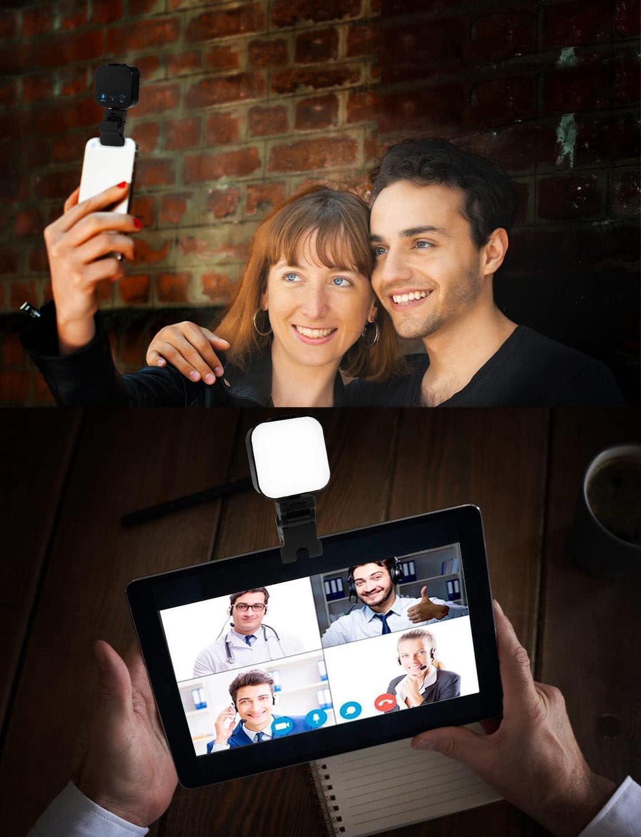 Alt view image 7 of 7 - ACNCTOP 64 LED Rechargeable Selfie Light - 5 Lighting Mode Phone Ring Light Mini Portable Clip on Fill Lights for iPhone, Cell Phone, Laptop, TikTok, Selfie, Video Conference, Camera