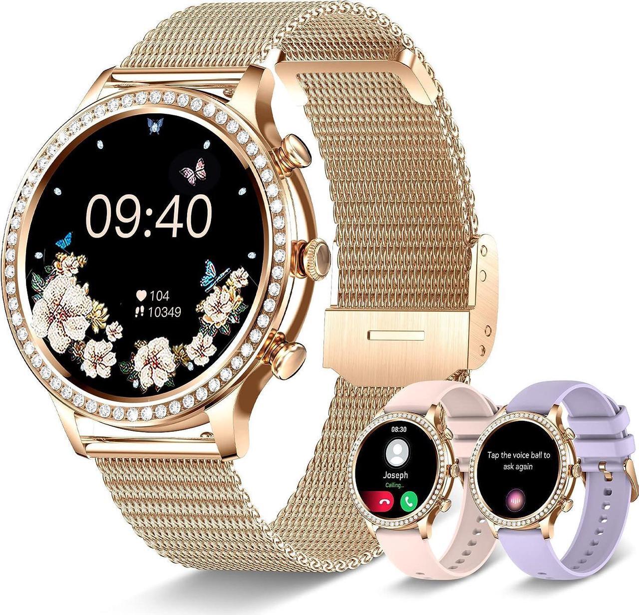 Main image of Women's Smart Watch(Call Receive/Dial), Lefitus Fitness Tracker Waterproof Smartwatch for Android iOS Phones with 1.32" HD Full Touch Screen AI Voice Control Heart Rate Sleep Monitor Pedometer