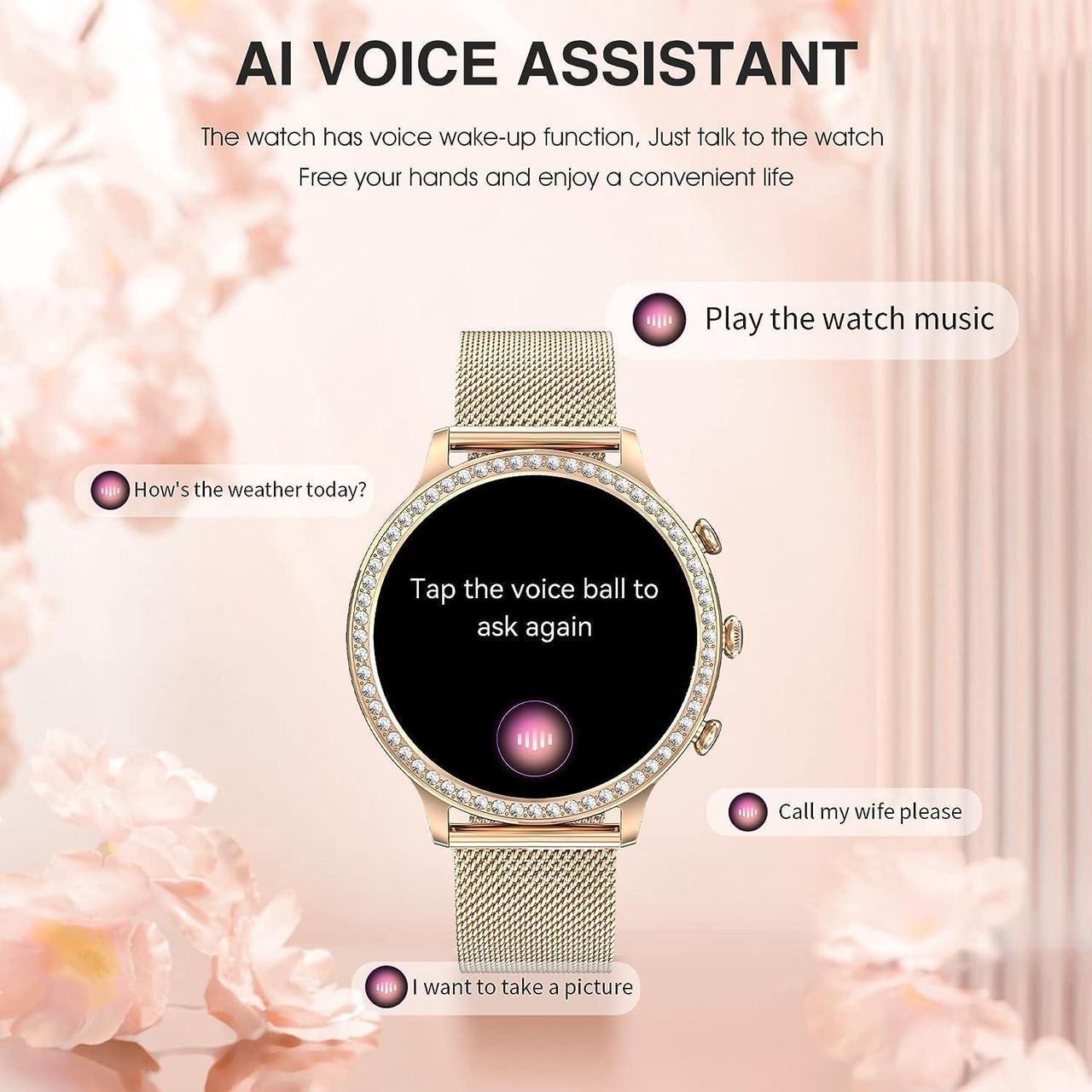 Alt view image 4 of 6 - Women's Smart Watch(Call Receive/Dial), Lefitus Fitness Tracker Waterproof Smartwatch for Android iOS Phones with 1.32" HD Full Touch Screen AI Voice Control Heart Rate Sleep Monitor Pedometer
